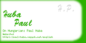 huba paul business card